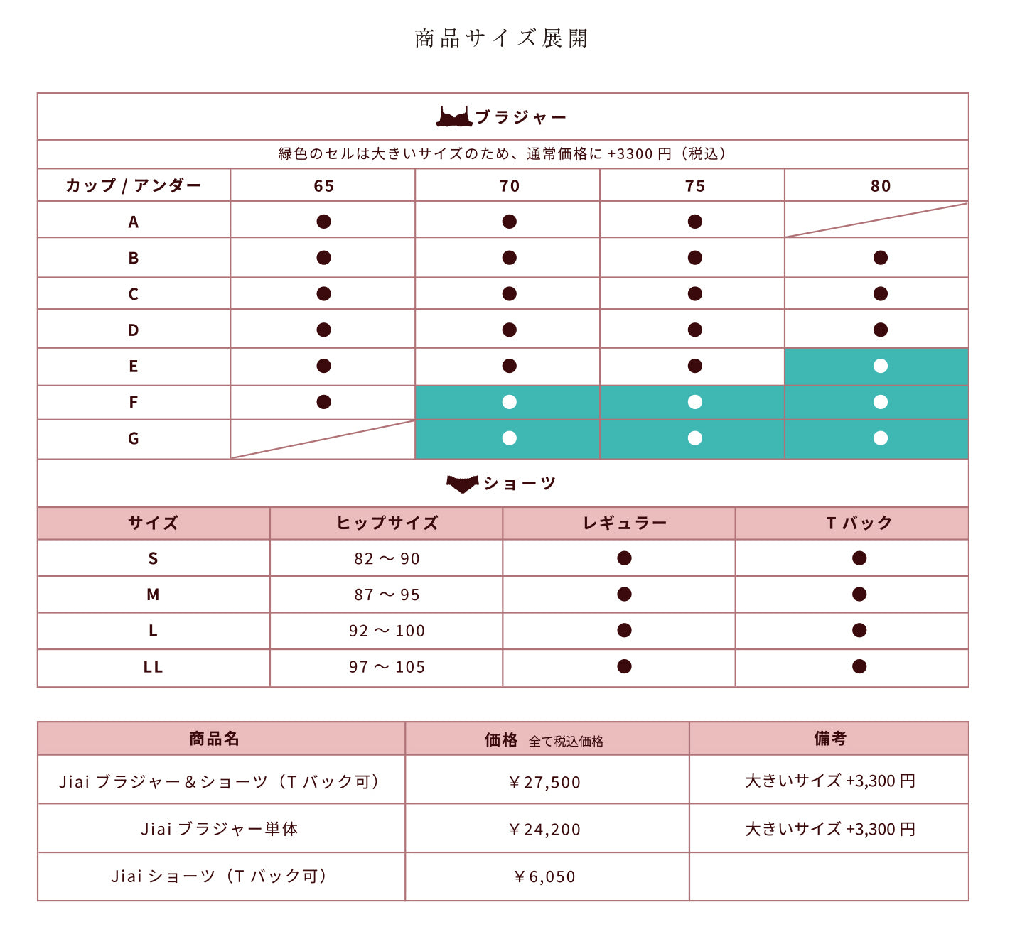 ブラジャーの試着申し込み